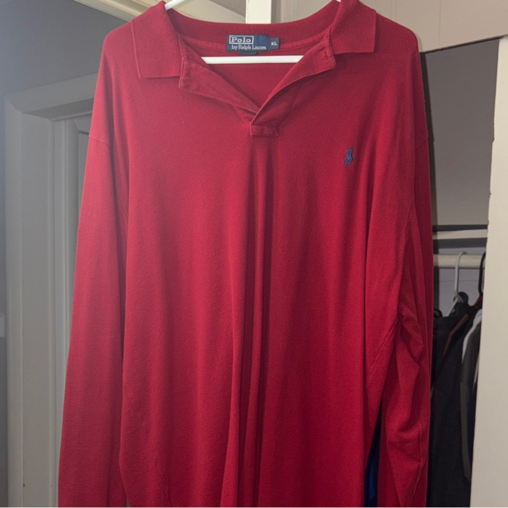 Polo by Ralph Lauren Men's Red Long Sleeve Shirt